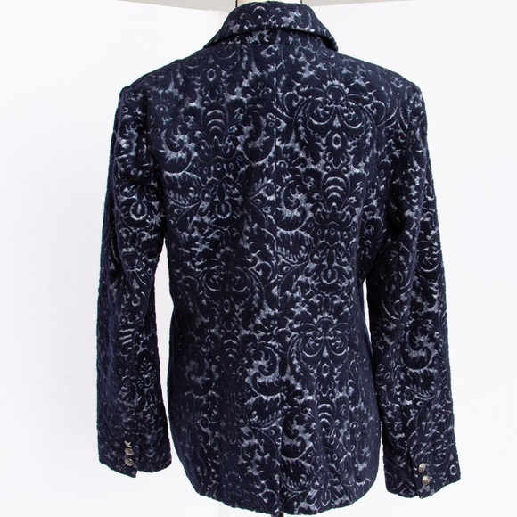 Textured navy blazer jacket wool blend Cabi 8 - Picture 4 of 9